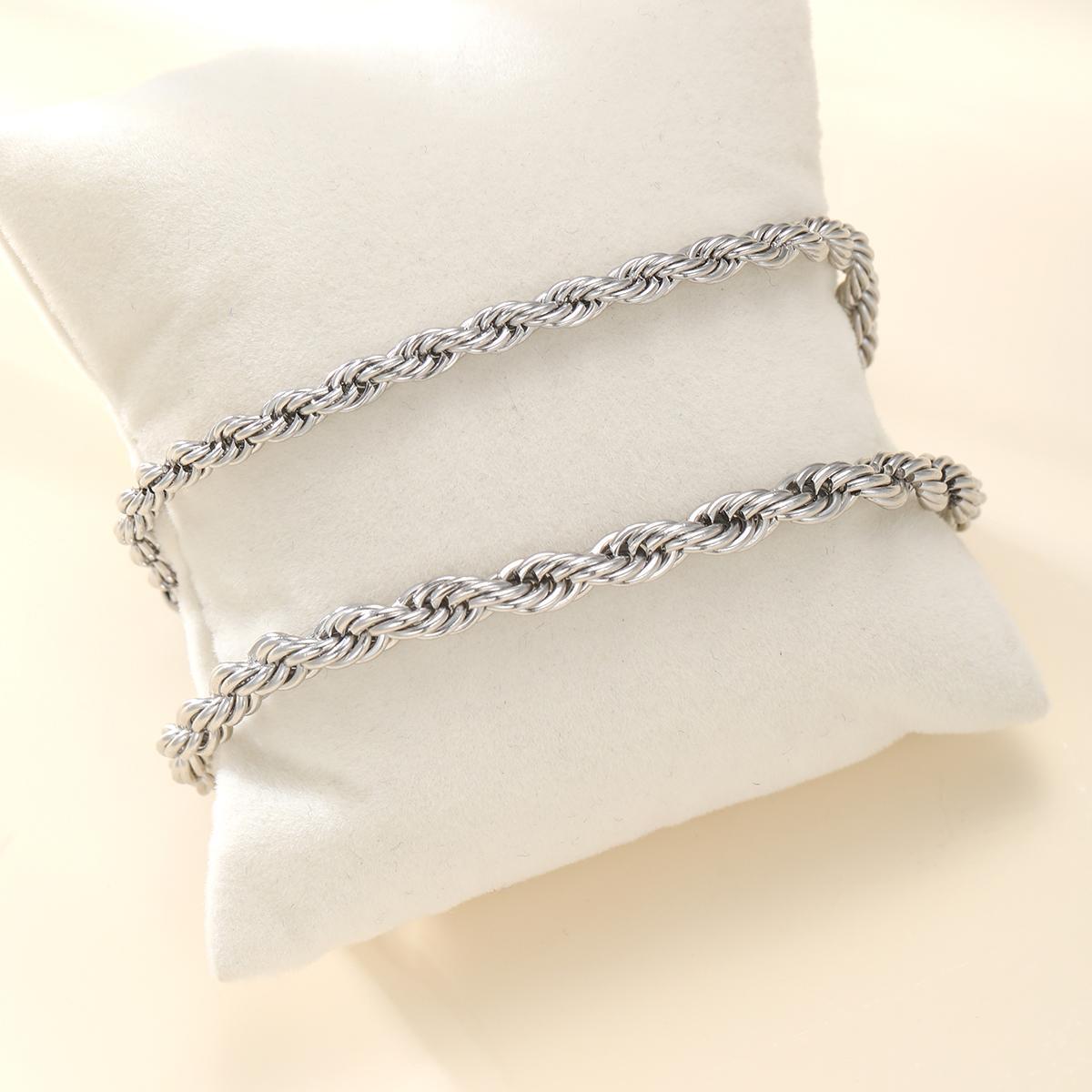 Herren Armband-Set aus elegantem Edelstahl mit gewundenem Design Shop Nory