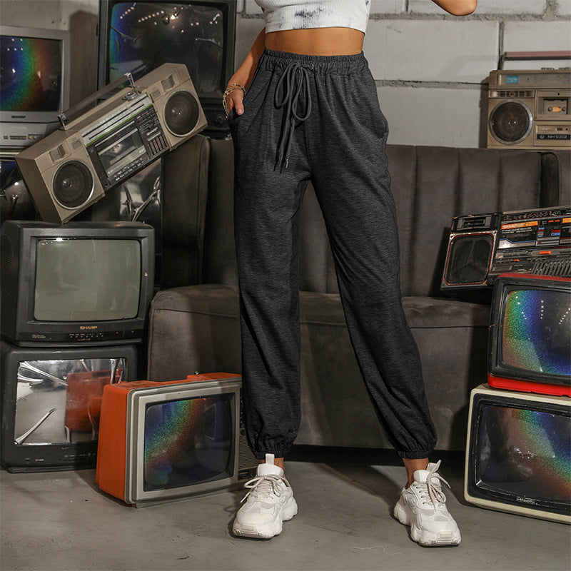 Damen lässige Sweatpants mit elastischem Bund und praktischen Taschen