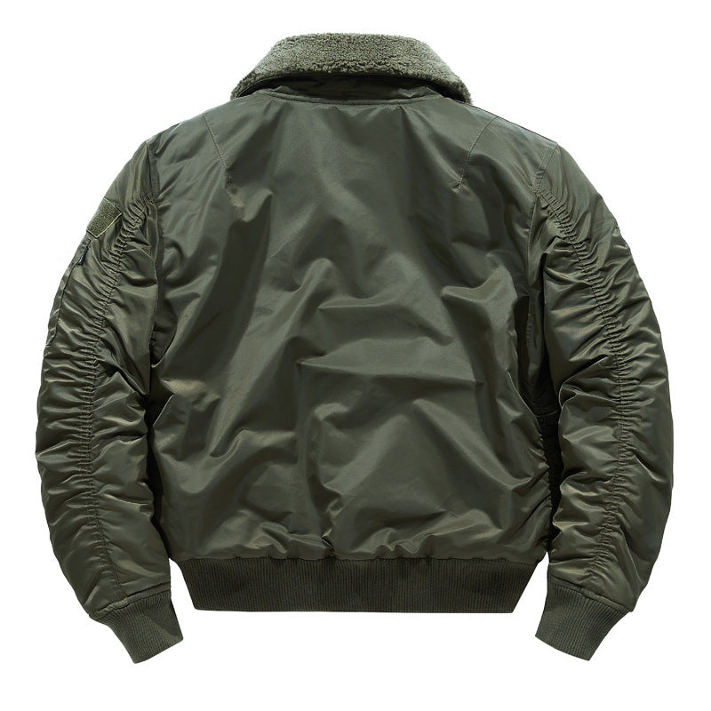 Herren Piloten-Bomberjacke mit Teddykragen, Mehrfachtaschen und winddichter Nylonhülle Shop Nory