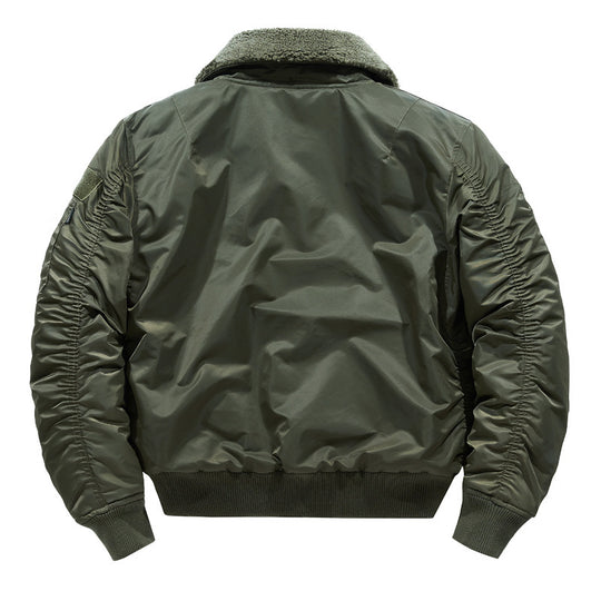Herren Piloten-Bomberjacke mit Teddykragen, Mehrfachtaschen und winddichter Nylonhülle Shop Nory