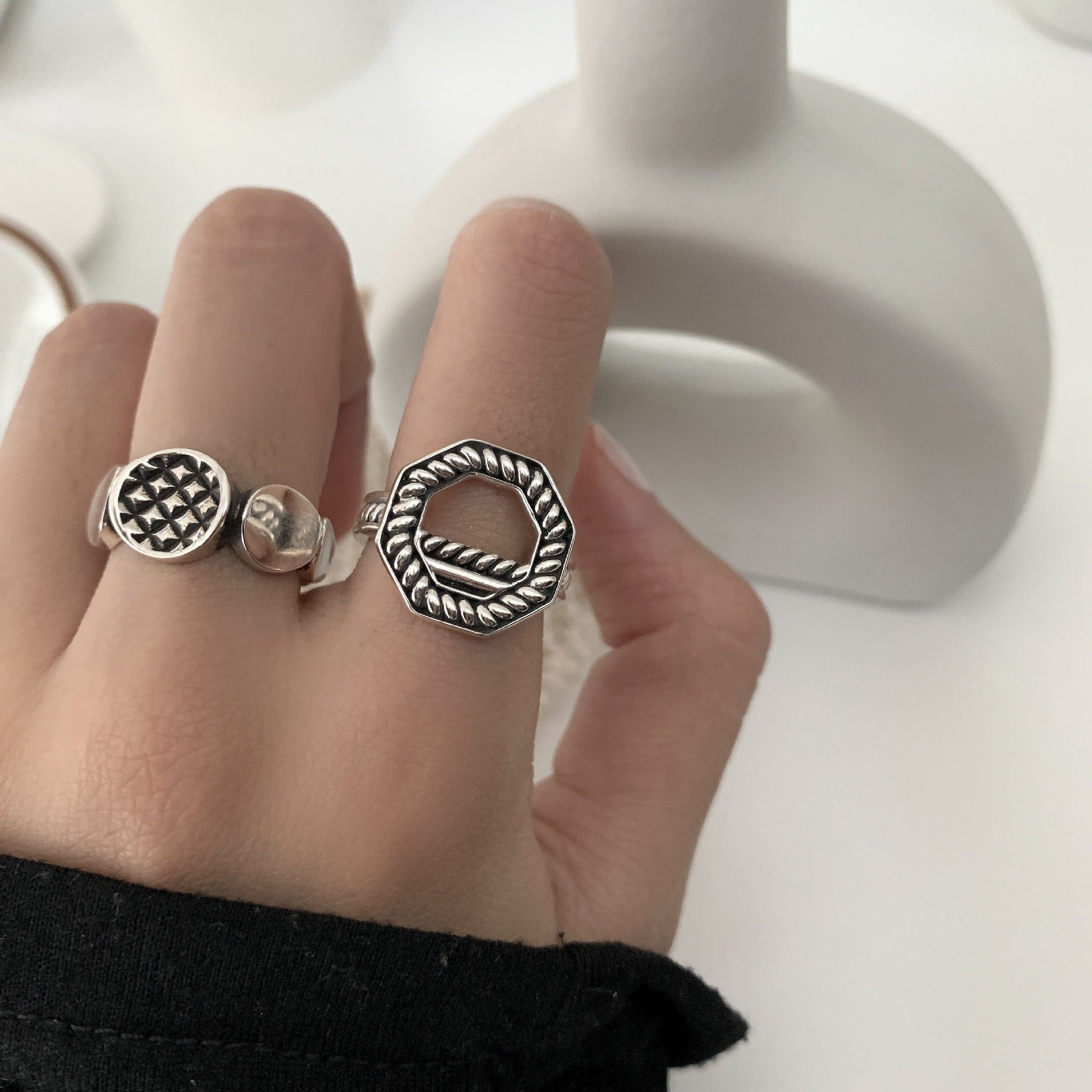 Damen Ring mit markantem Textur-Design Shop Nory