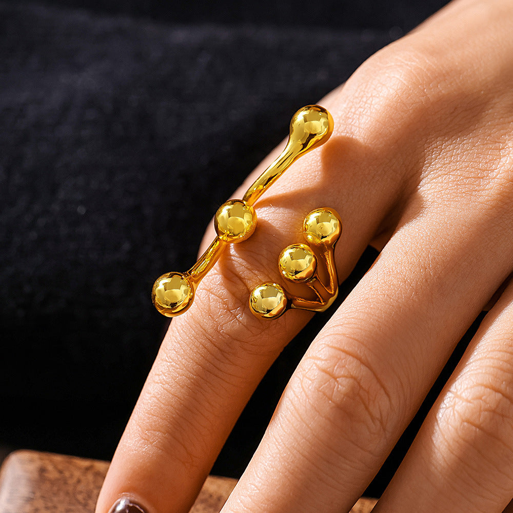 Damenring mit einzigartigem, geschwungenem Design aus Titanstahl Shop Nory