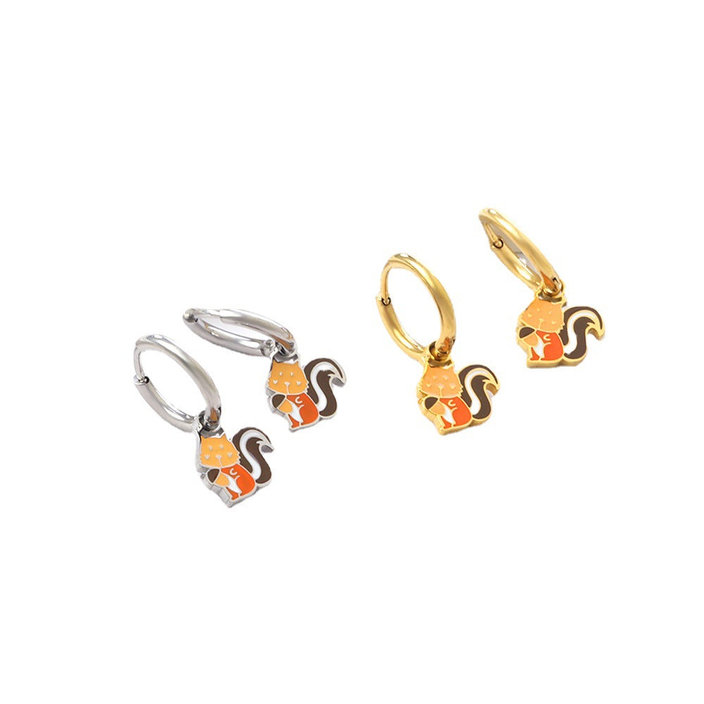 Damen Hängende Ohrringe mit farbenfrohem Froschmotiv und goldfarbenem Finish Shop Nory