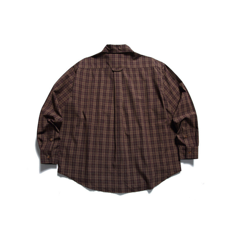Herren Oversize-kariertes Button-Down-Hemd mit Brusttasche und abgerundetem Saum Shop Nory