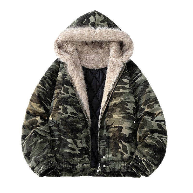 Herren Modische Camouflage-Winterjacke mit abnehmbarer Kapuze Shop Nory