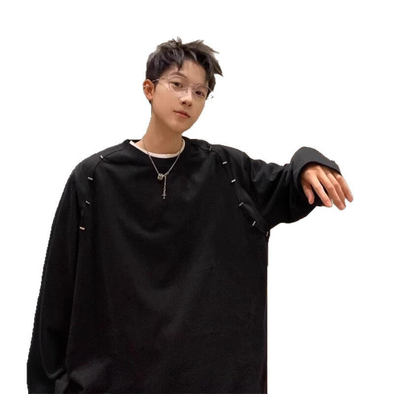 Herren Oversize-Sweatshirt mit Sicherheitsnadel-Details und Drop-Shoulder Shop Nory