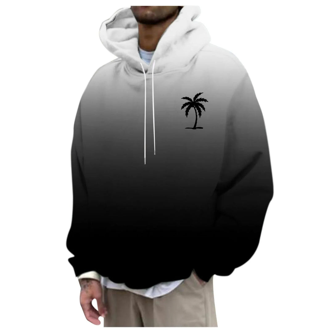Unisex Trendiger Oversized Kapuzenpullover mit Farbverlauf und Palmenmotiv Shop Nory