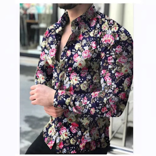 Herren figurbetontes Langarmhemd mit feinem Ornamentmuster und stretch Baumwollmischung Shop Nory