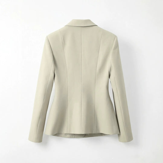 Damen Figurbetonter Ein-Knopf Business-Blazer mit Pattentaschen Shop Nory