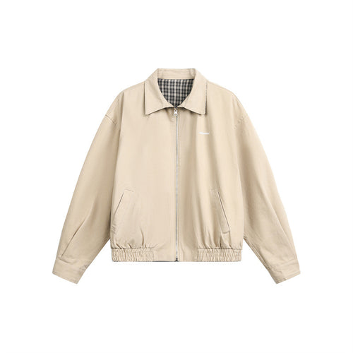 Unisex Kurzjacke im Harrington‑Stil mit Reißverschluss und kariertem Futter Shop Nory