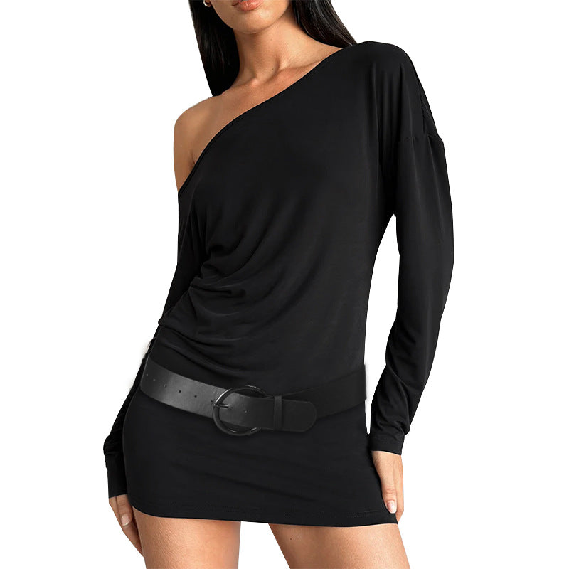 Damen One-Shoulder Minikleid mit asymmetrischem Ausschnitt und tailliertem Stretch-Rock Shop Nory