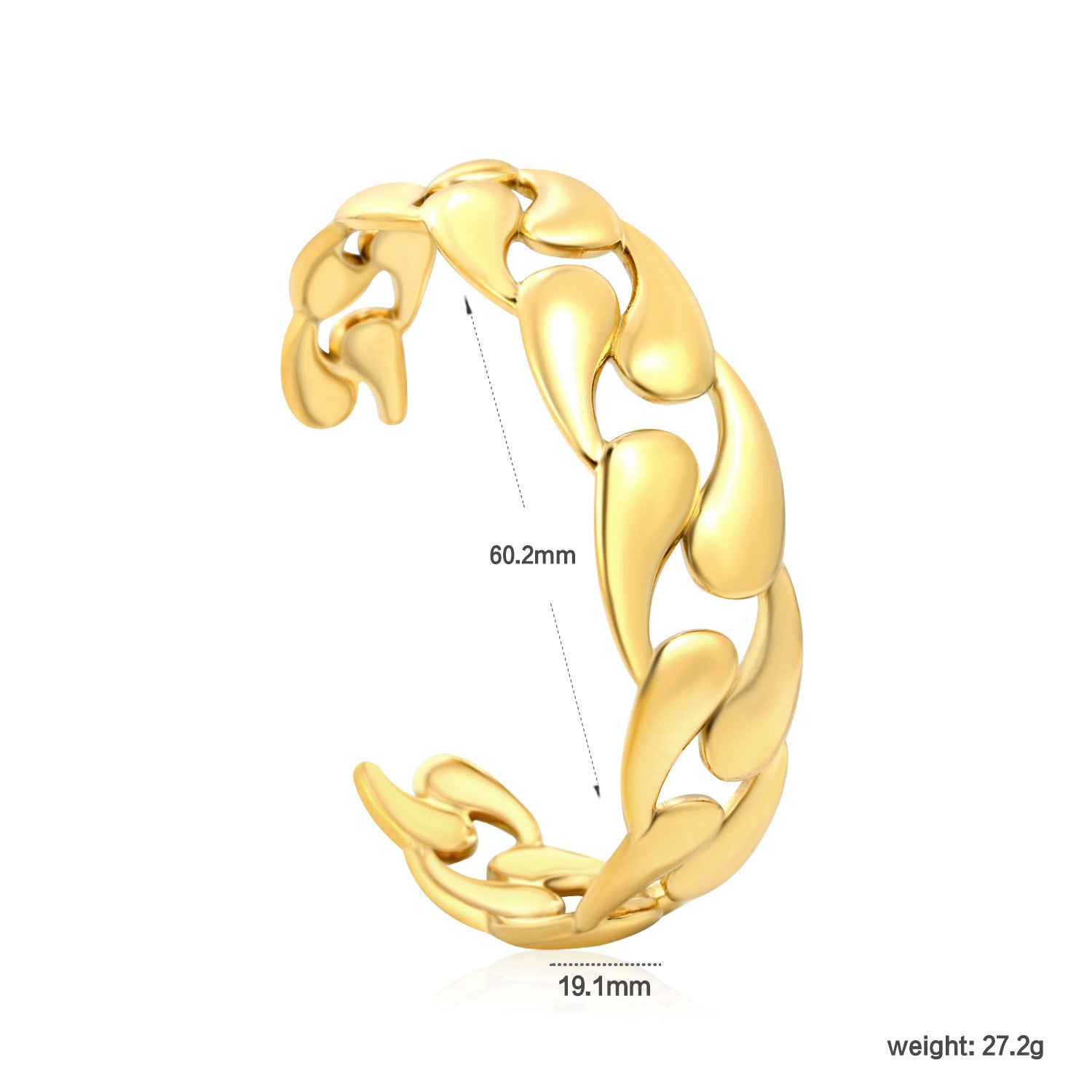 Damen Offener Armreif mit modernem, geschwungenem Design Shop Nory