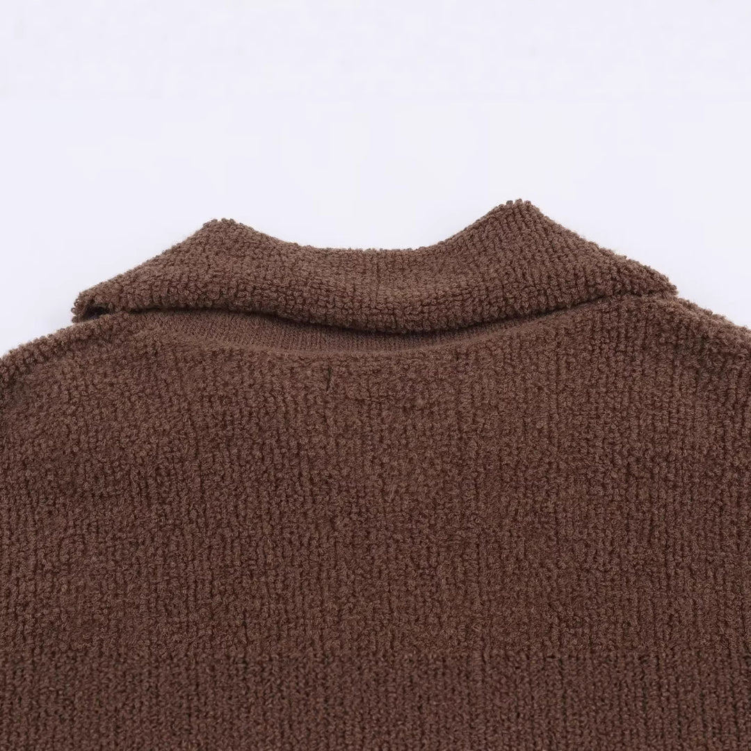 Damen Oversized Teddy-Fleece-Jacke mit Stehkragen und Rippenbund Shop Nory