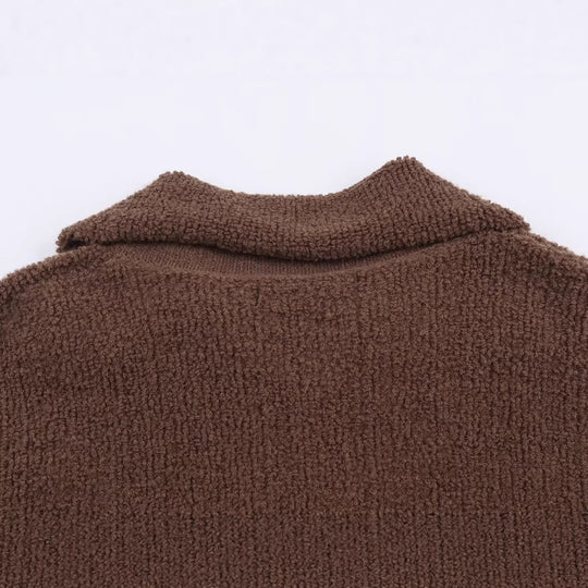 Damen Oversized Teddy-Fleece-Jacke mit Stehkragen und Rippenbund Shop Nory