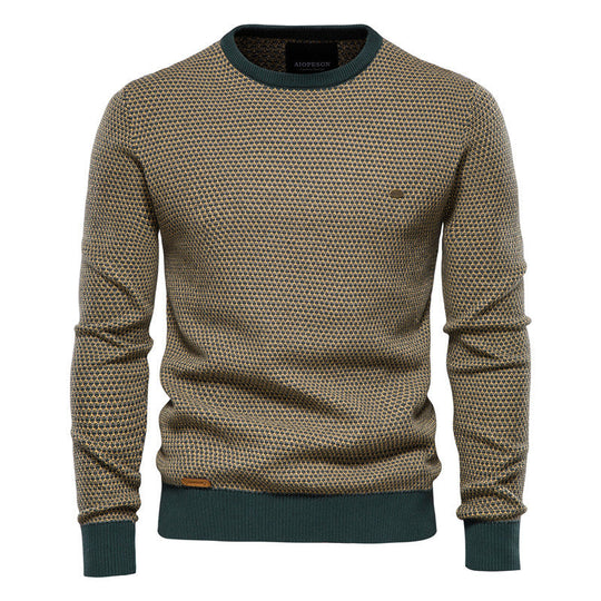 Herren Strickpullover im modernen Wabenmuster mit angenehmem Tragegefühl