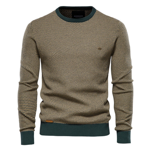 Herren Strickpullover im modernen Wabenmuster mit angenehmem Tragegefühl