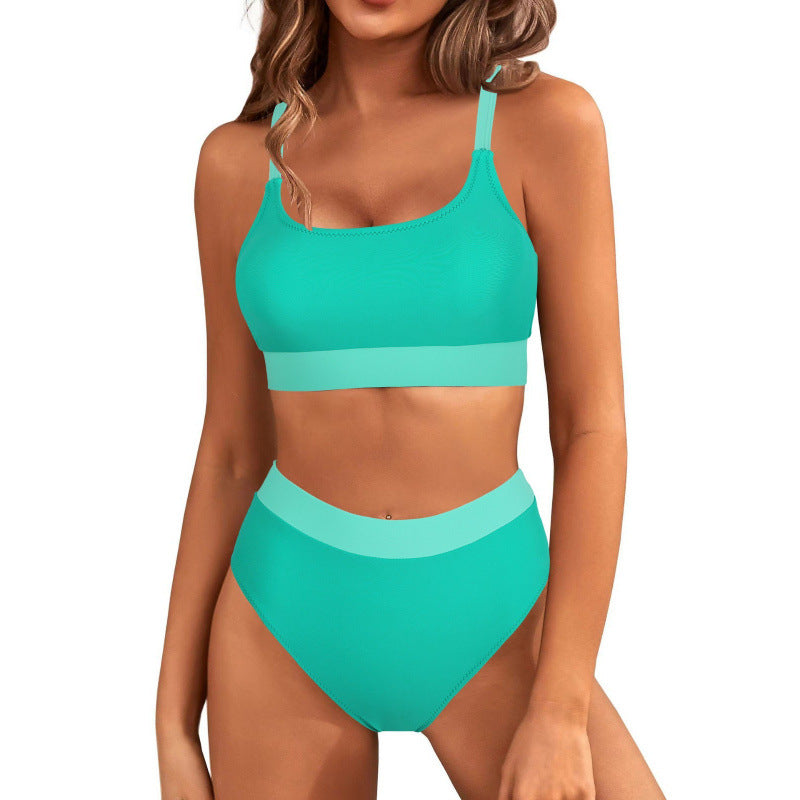 Damen Bikini-Set mit hohem Bund und sportlichem Schnitt