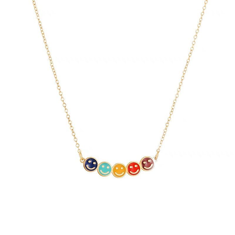 Frauen Playful Smiley Face Charm Halskette Shop Nory