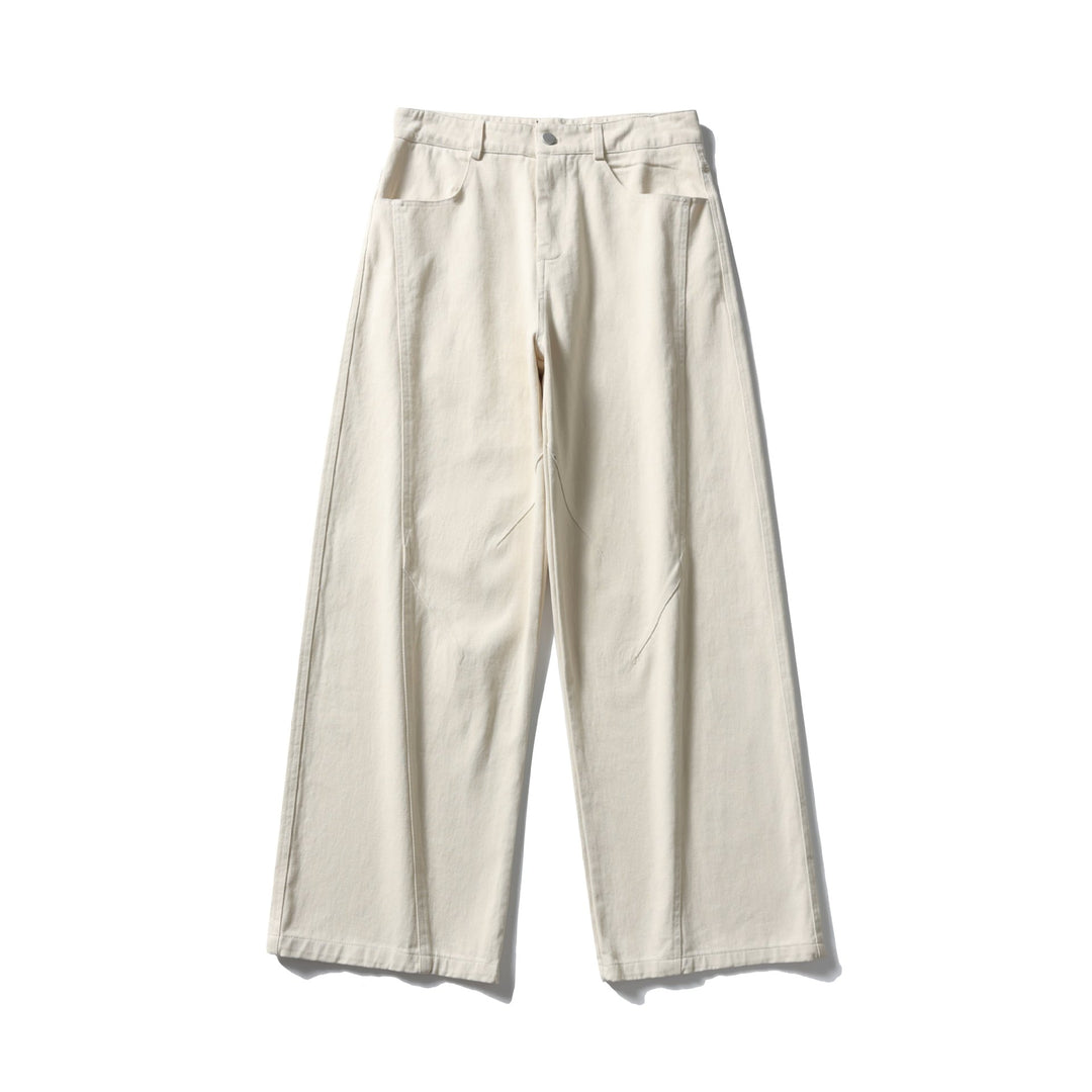 Damen Hochtaillierte weite Culotte‑Hose aus Baumwoll‑Twill mit Ziersteilnähten Shop Nory