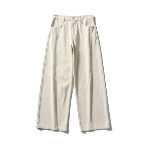 Damen Hochtaillierte weite Culotte‑Hose aus Baumwoll‑Twill mit Ziersteilnähten Shop Nory