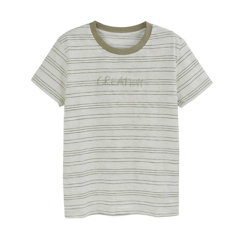 Damen Modernes Streifen-Shirt mit Rundhalsausschnitt Shop Nory