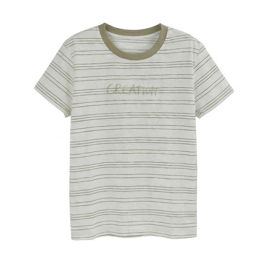 Damen Modernes Streifen-Shirt mit Rundhalsausschnitt Shop Nory