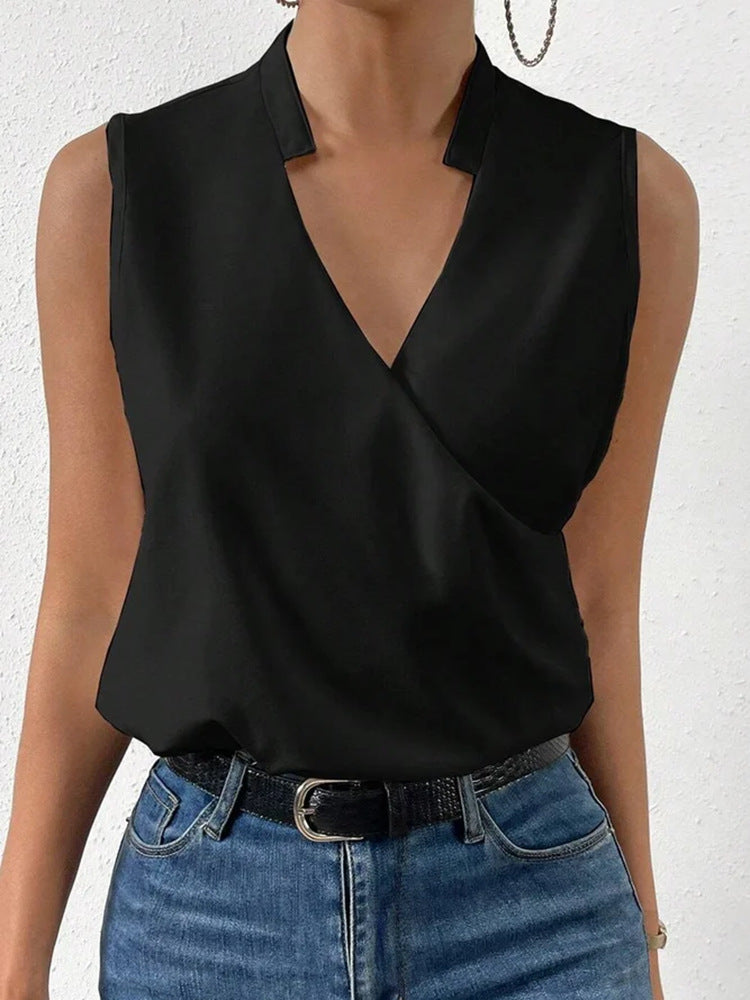 Damen Wickeloberteil mit elegantem V-Ausschnitt Shopnory