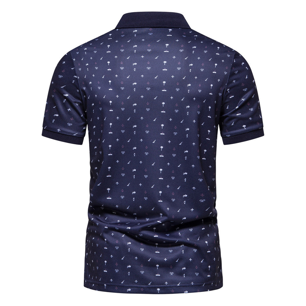 Herren Polohemd mit stilvollem Allover-Muster