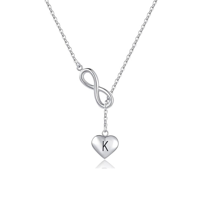 Damen Halskette mit unendlichem Symbol und personalisiertem Herzanhänger Shop Nory