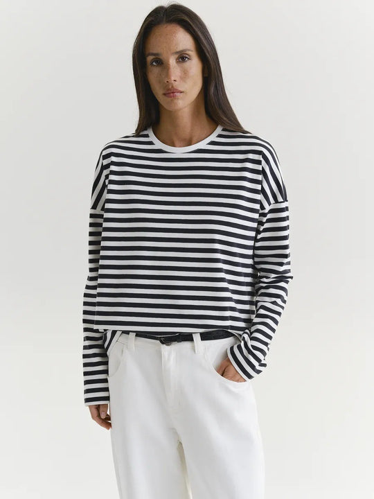 Damen Lässiges gestreiftes Langarmshirt Shop Nory