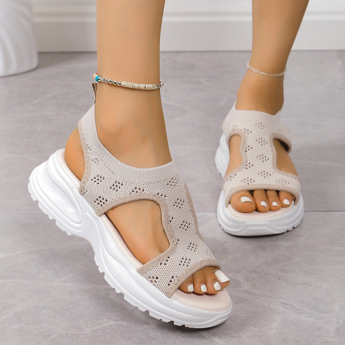Damen Komfortable Sportsandalen mit atmungsaktivem Obermaterial und rutschfester Sohle