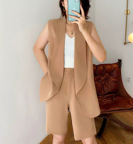 Damen Modische Weste und Shorts Set Shop Nory