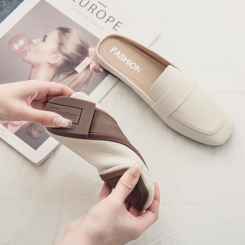 Damen elegante Slipper mit modischem Ledermuster