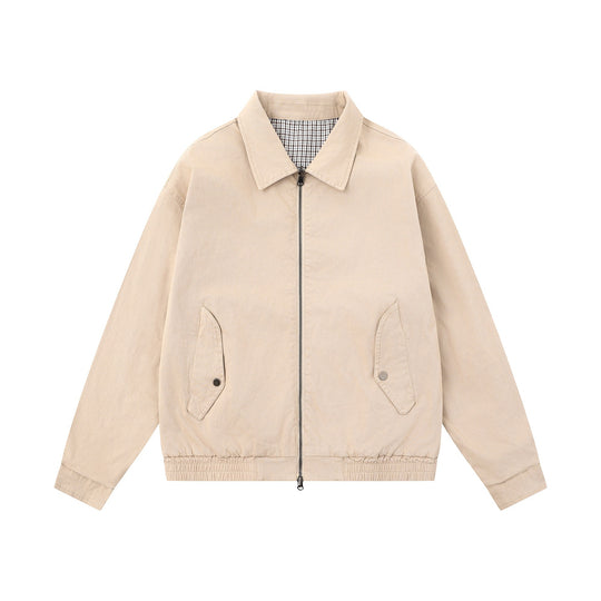 Herren Boxy-Canvas-Blousonjacke mit Reißverschluss, Pattentaschen und elastischem Saum Shop Nory