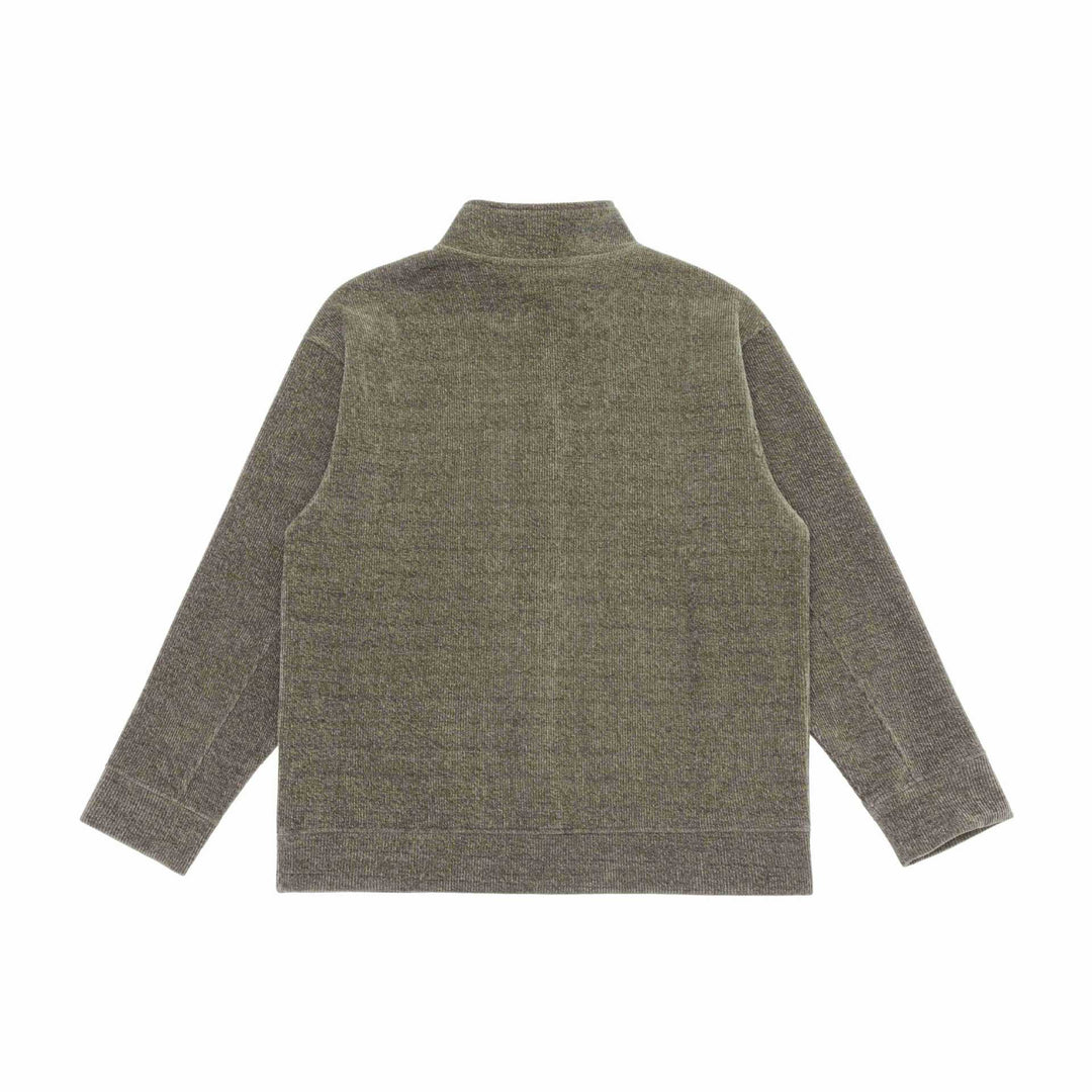 Unisex Feinstruktur-Halfzip-Pullover mit Stehkragen und karierter Knopfleiste Shop Nory