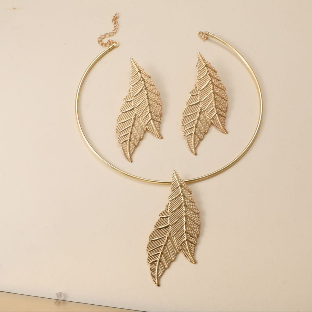 Damen Schmuckset mit filigranem Blätterdesign Shop Nory