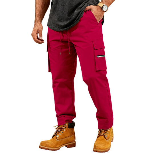 Herren Funktionale Cargo-Jogginghose mit Kordelzug, Reißverschlusstasche und Bündchen Shop Nory