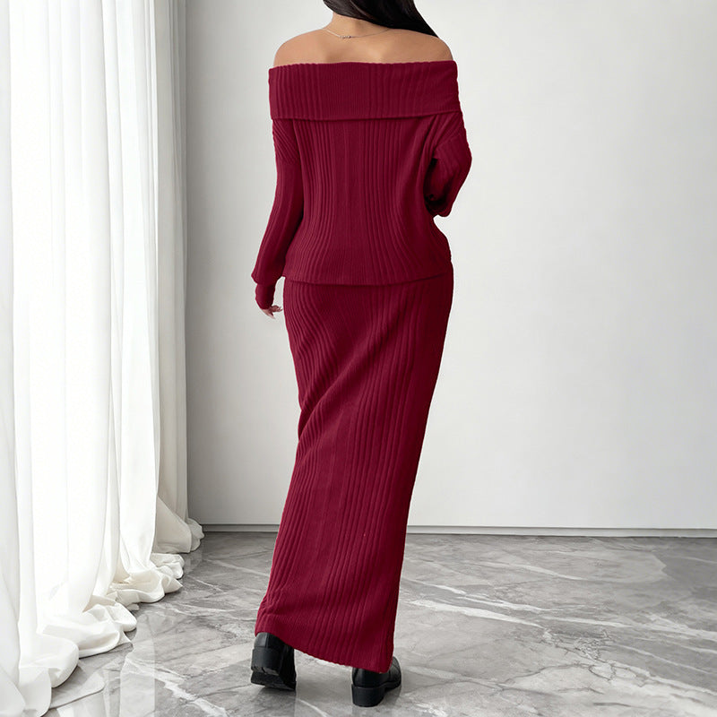 Damen Elegantes Strick-Kleidungsset Shop Nory