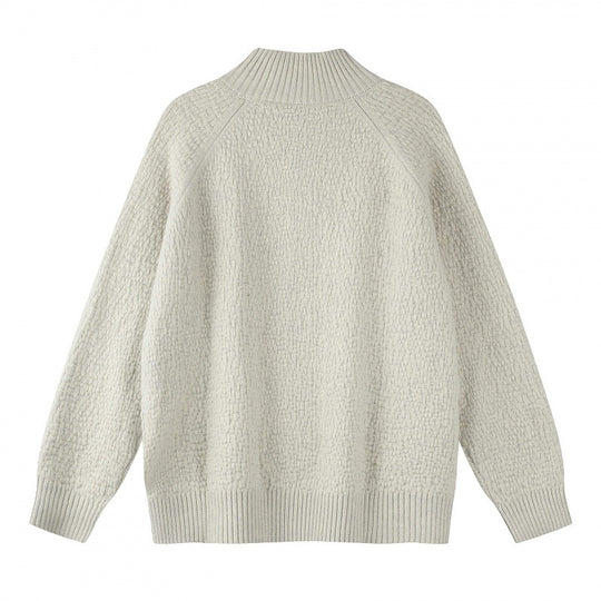 Unisex Strukturierter Halbzip-Strickpullover mit Henley-Knopfleiste und Raglanärmeln Shop Nory