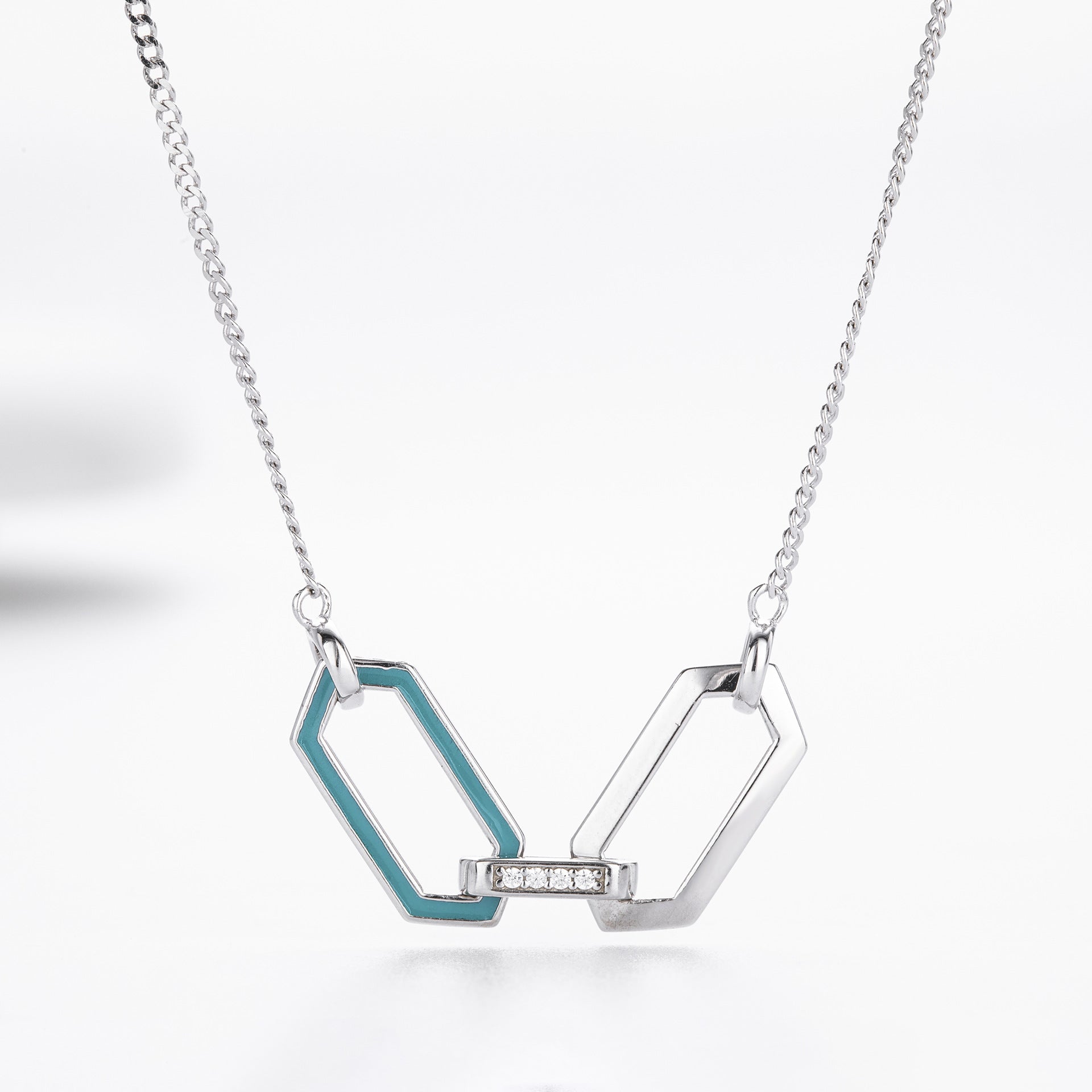 Damen Designer-Halskette aus 925 Sterling Silber mit funkelndem Zirkon Shop Nory