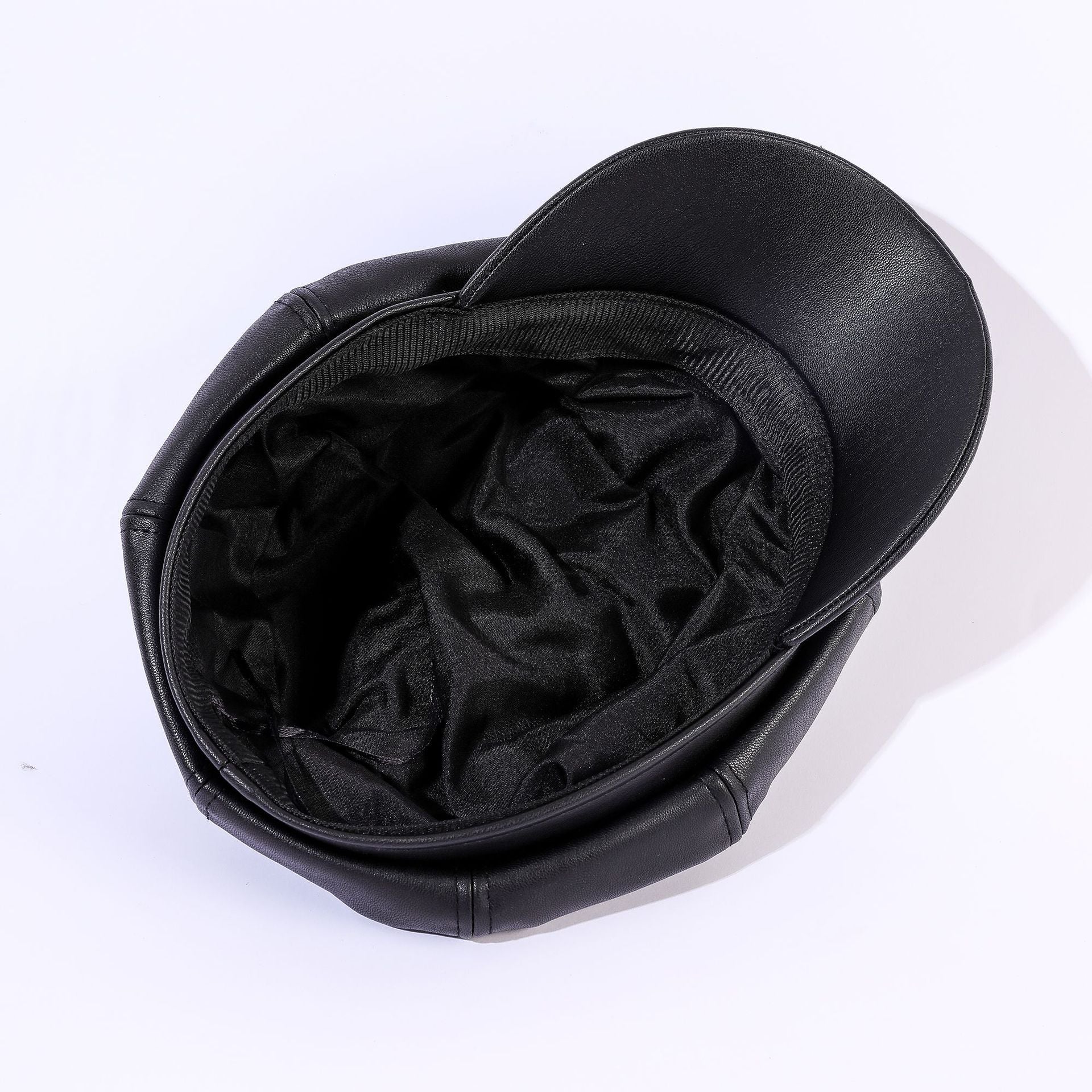 Damen Leder-Baker Boy Cap mit Klassischem Design