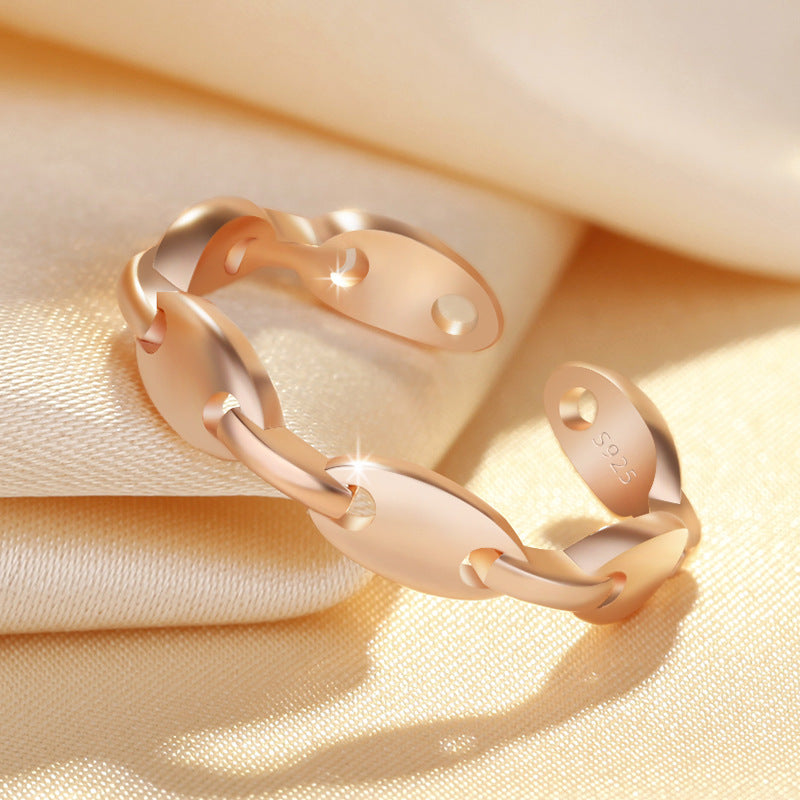 Damen Offener Ring mit glänzenden Motiv-Elementen Shop Nory