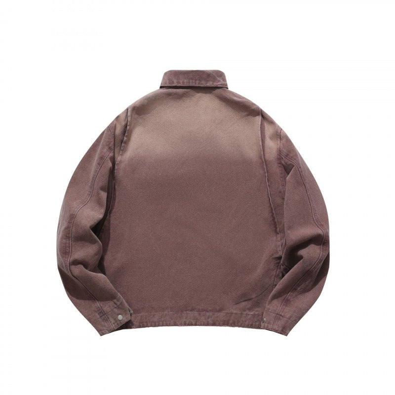 Herren Lockere Workerjacke aus weichem Canvas mit Reißverschluss Shop Nory