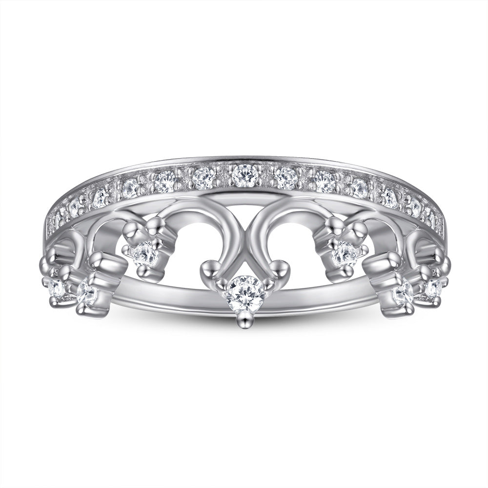 Damen Krone Ring mit funkelnden Zirkonia-Steinen Shop Nory