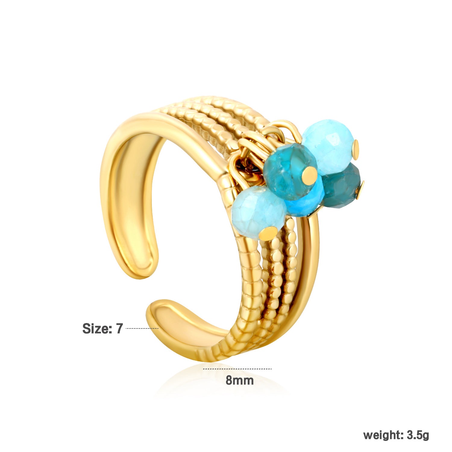 Damen Ring mit bunten Kristall-Akzenten und geschwungenem Design Shop Nory