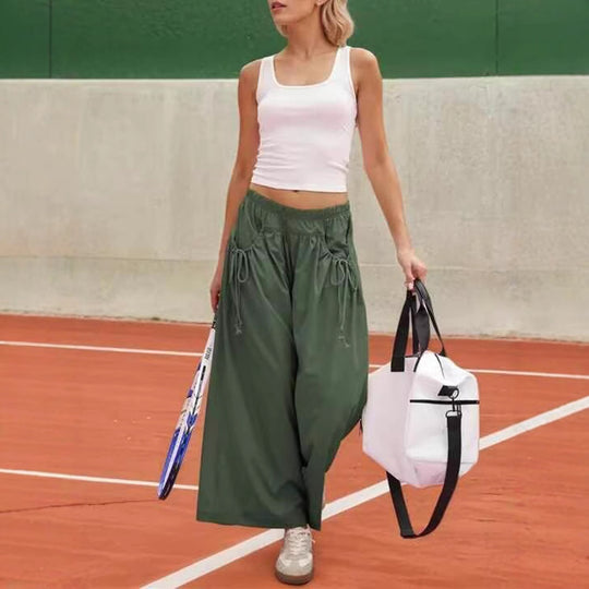 Damen Weite Culotte-Hose mit Kordelzug und großzügigen Taschen Shop Nory