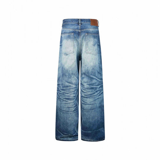 Damen taillenhohe Culotte-Jeans mit weitem Bein und ausgefransten Details Shop Nory