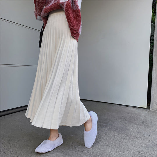 Damen Langer, plissierter Rock aus weichem Material Shop Nory