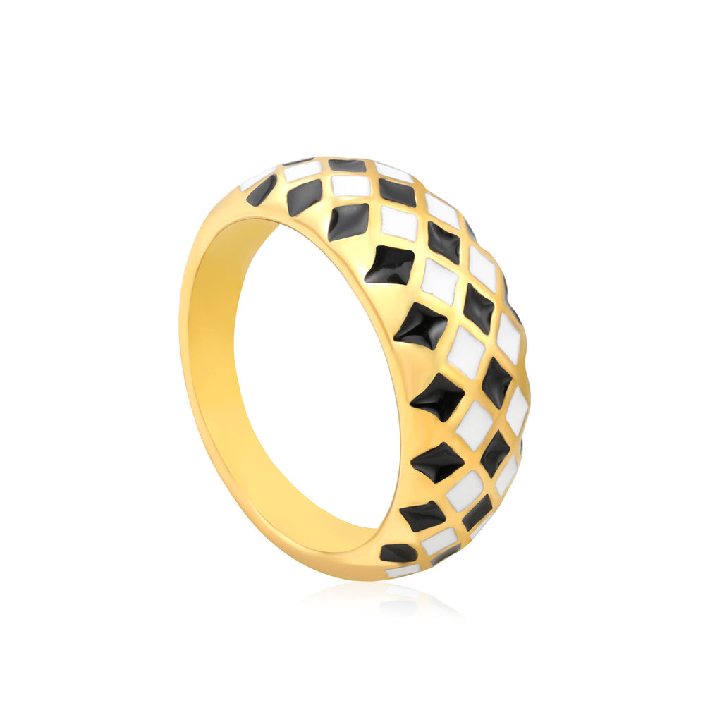 Damen Ring mit modernem, geometrischem Design aus hochwertigem Edelstahl Shop Nory
