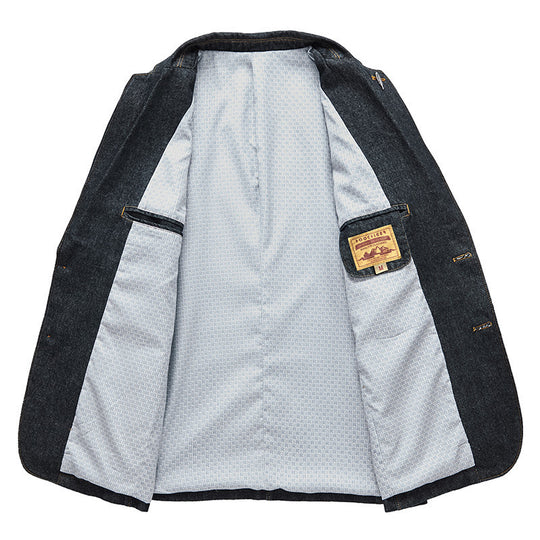 Herren Jeans-Sakko im Casual-Blazer-Stil mit aufgesetzten Taschen Shop Nory